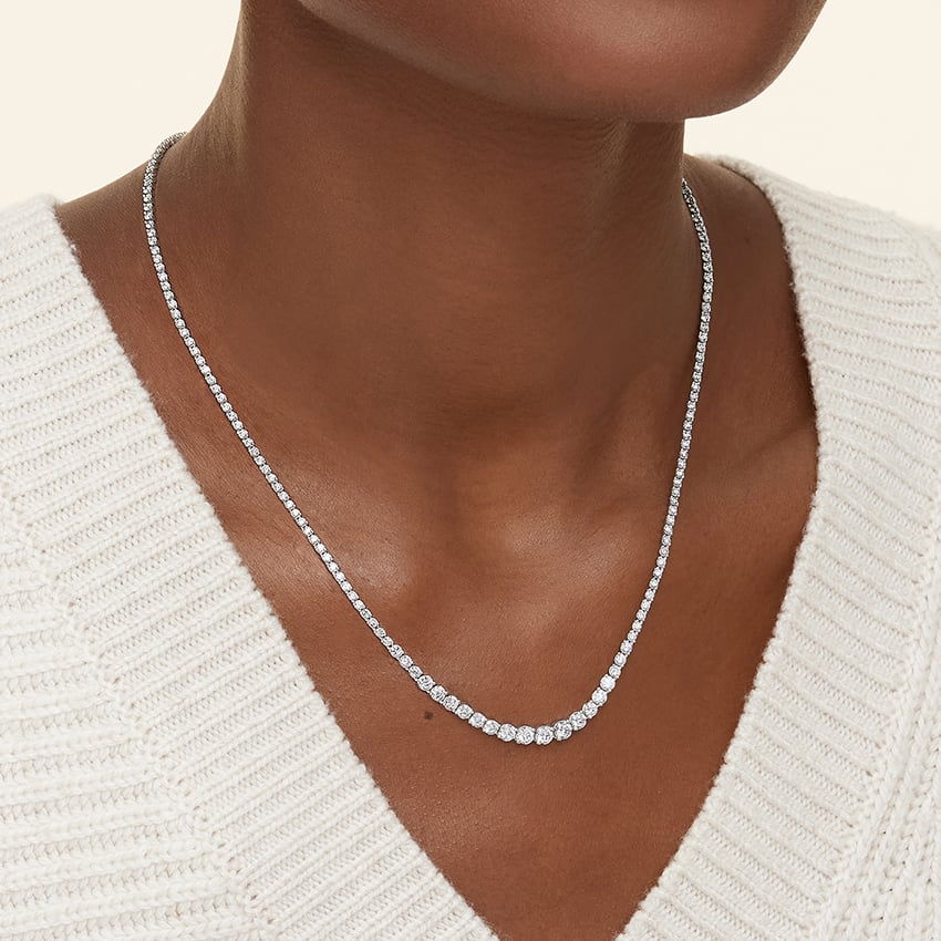 one line diamond necklace