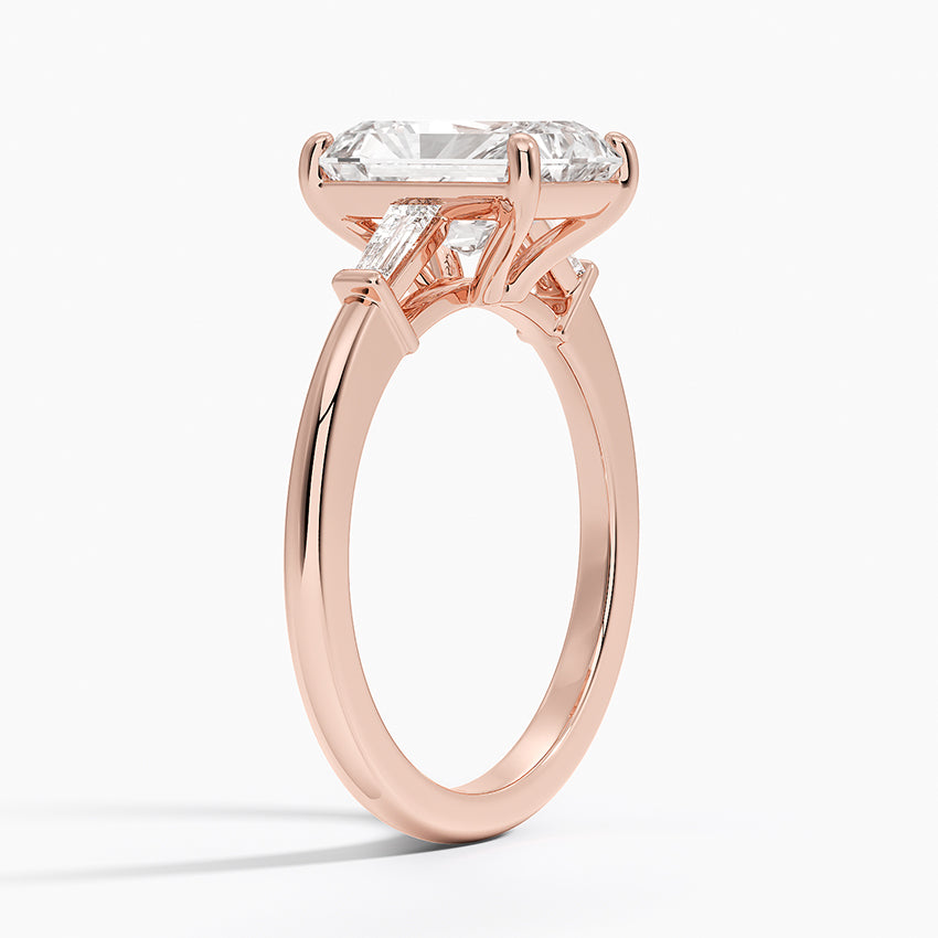 Tapered Baguette Three Stone Diamond Engagement Ring