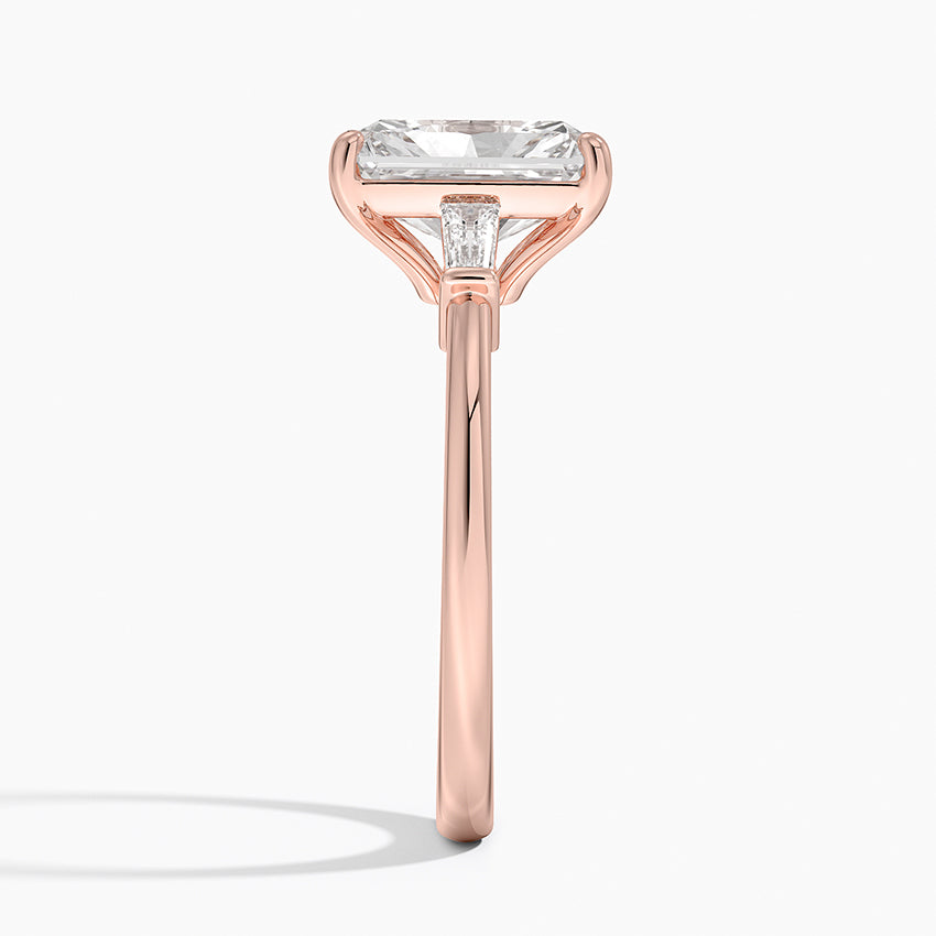 Tapered Baguette Three Stone Diamond Engagement Ring