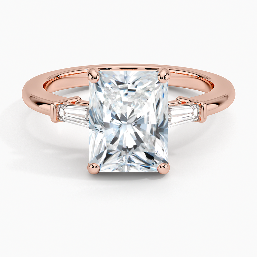 Tapered Baguette Three Stone Diamond Engagement Ring