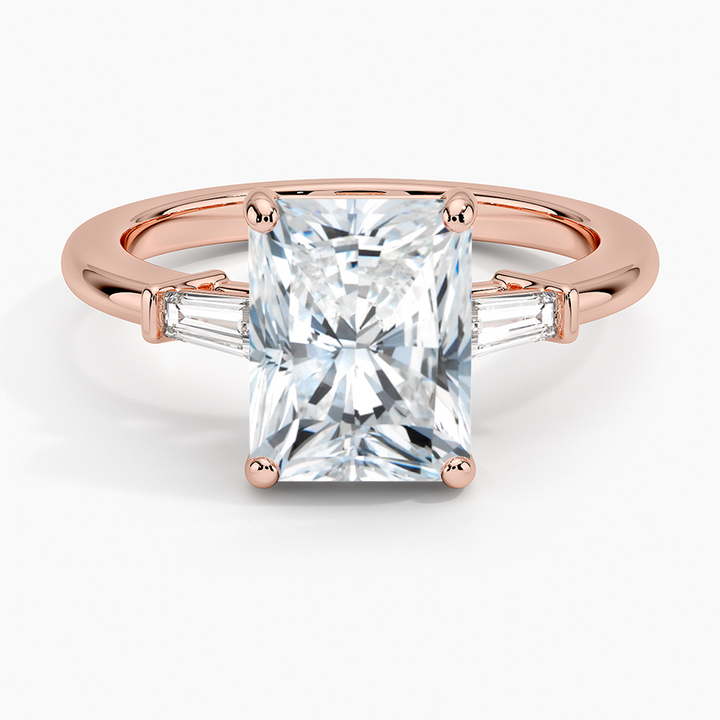 Tapered Baguette Three Stone Diamond Engagement Ring
