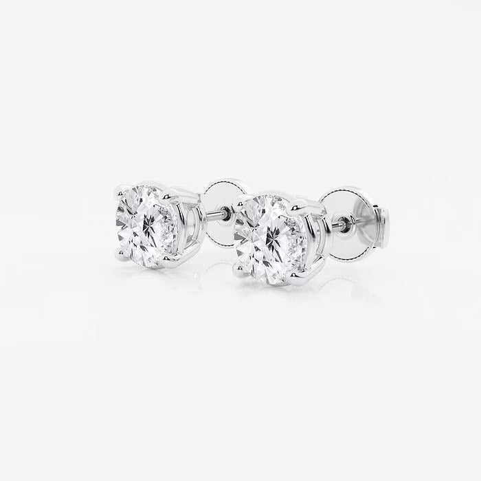 2 ctw Round Color: DEF Clarity : VVS/VS Lab Grown Diamond Stud Earrings