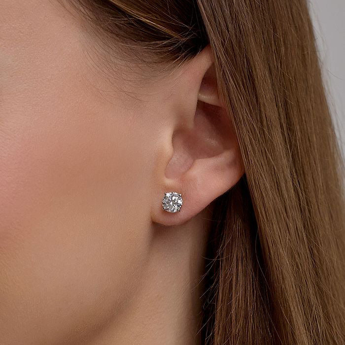 2 ctw Round Color: DEF Clarity : VVS/VS Lab Grown Diamond Stud Earrings