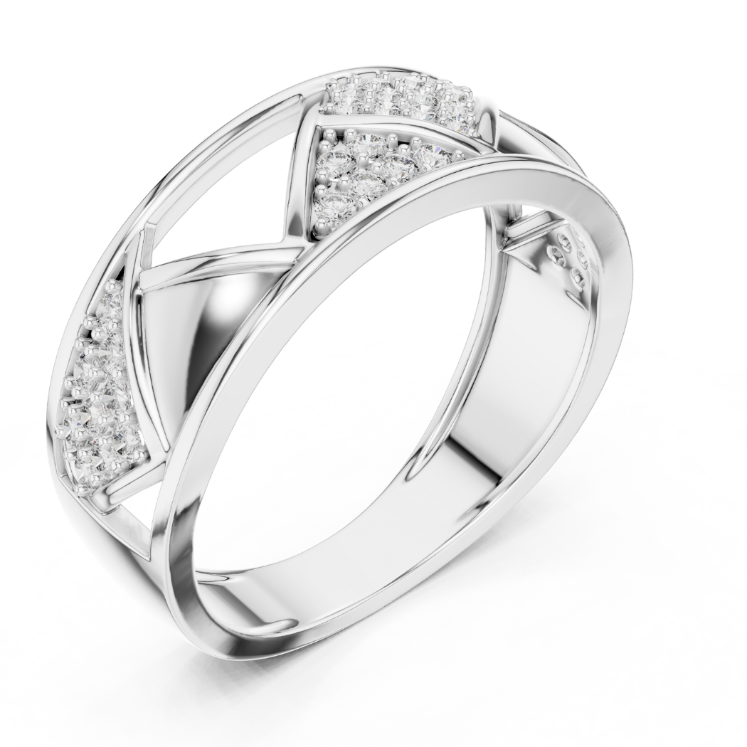 Geometric Diamond Accent Ring