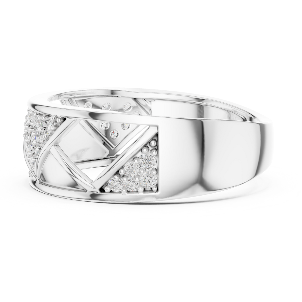 Geometric Diamond Accent Ring