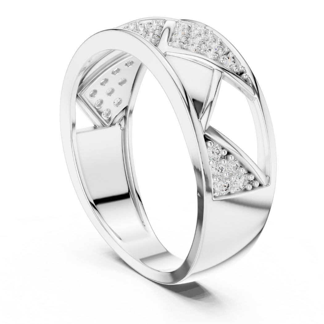 Geometric Diamond Accent Ring