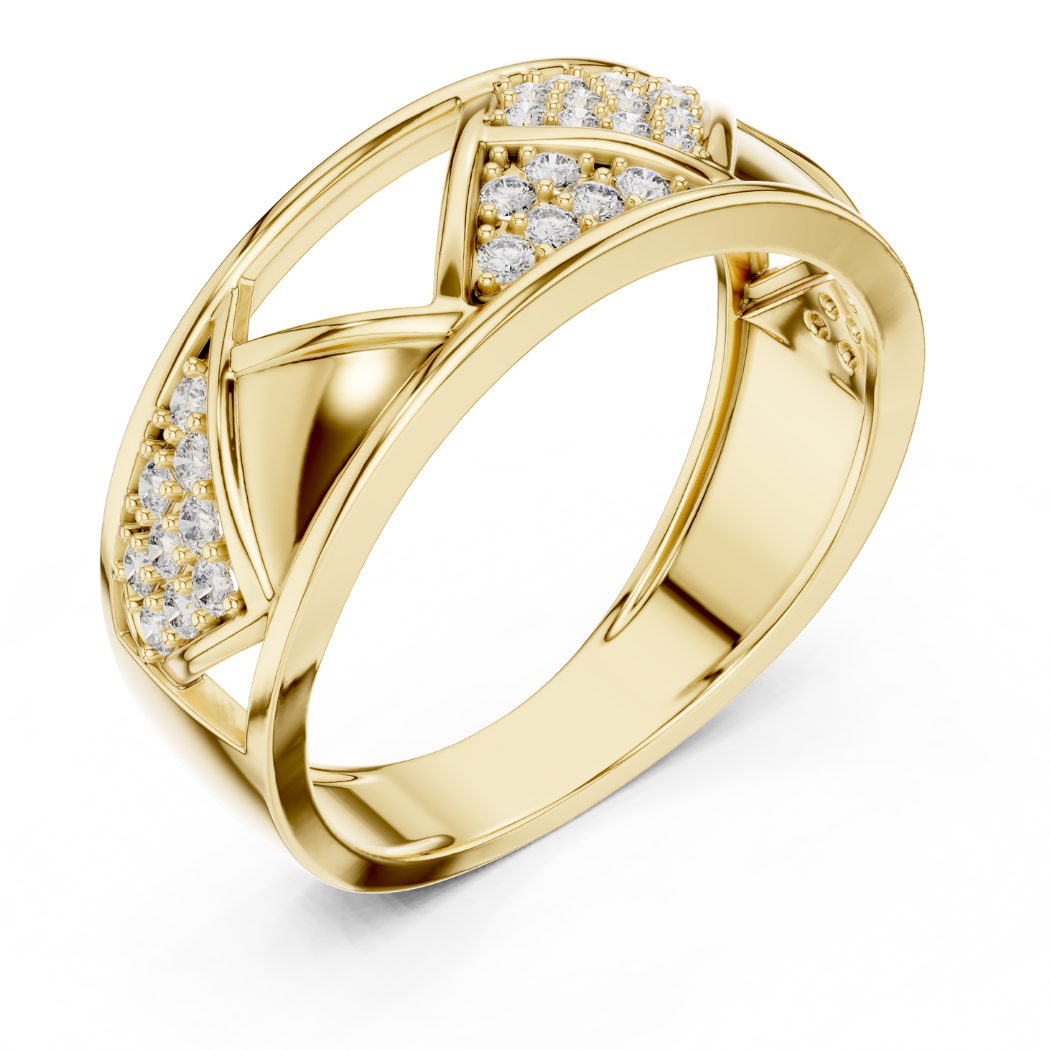 Geometric Diamond Accent Ring