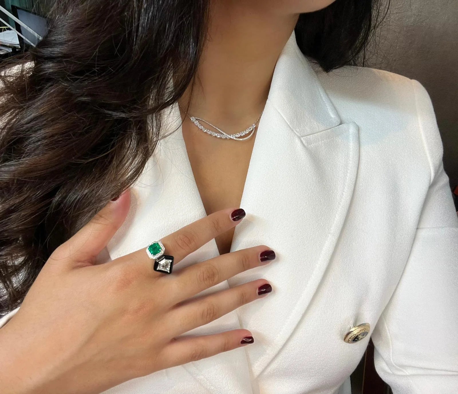 abstract eternity diamond pendant