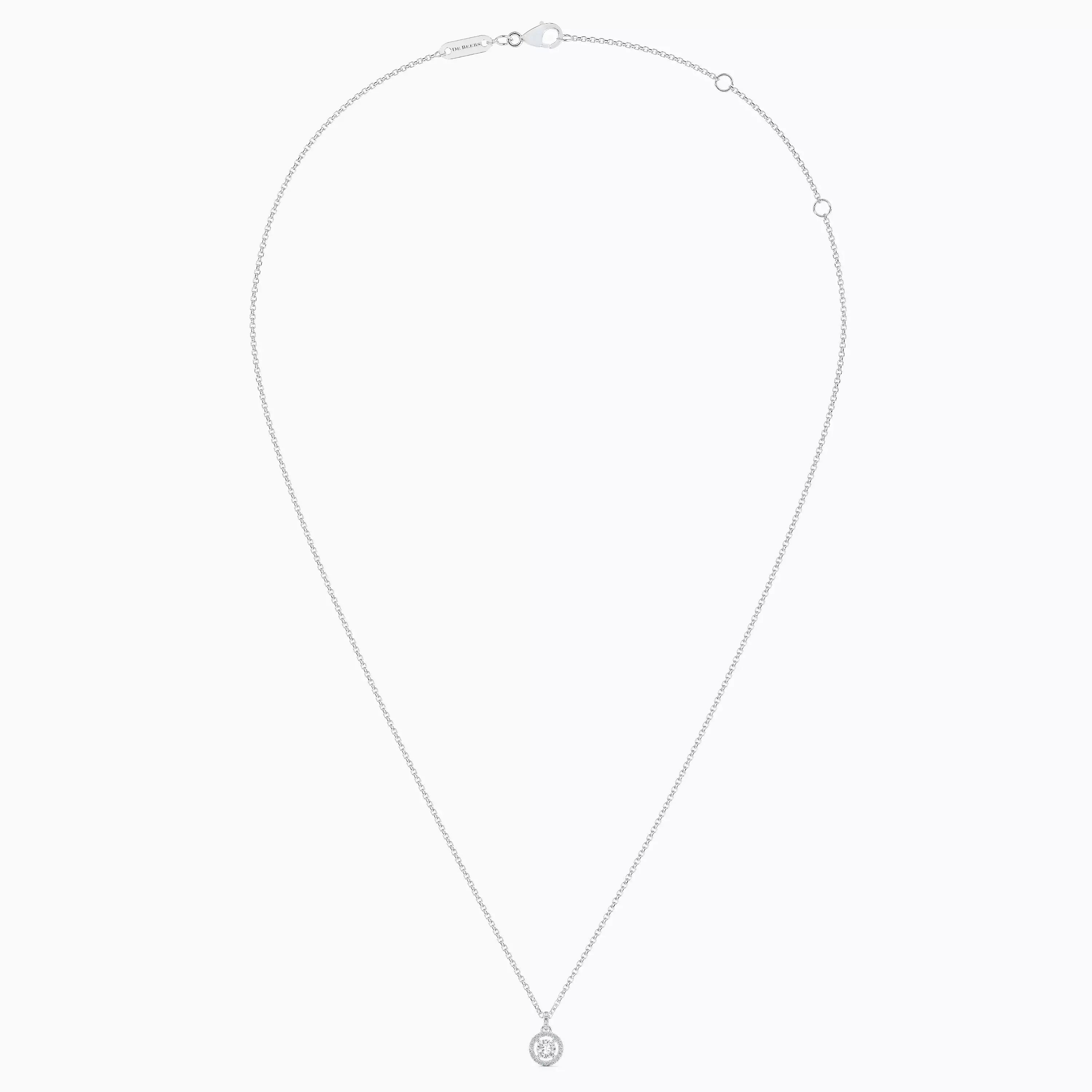 18K white gold Aura Round Brilliant Diamond Pendant (0.07ct )