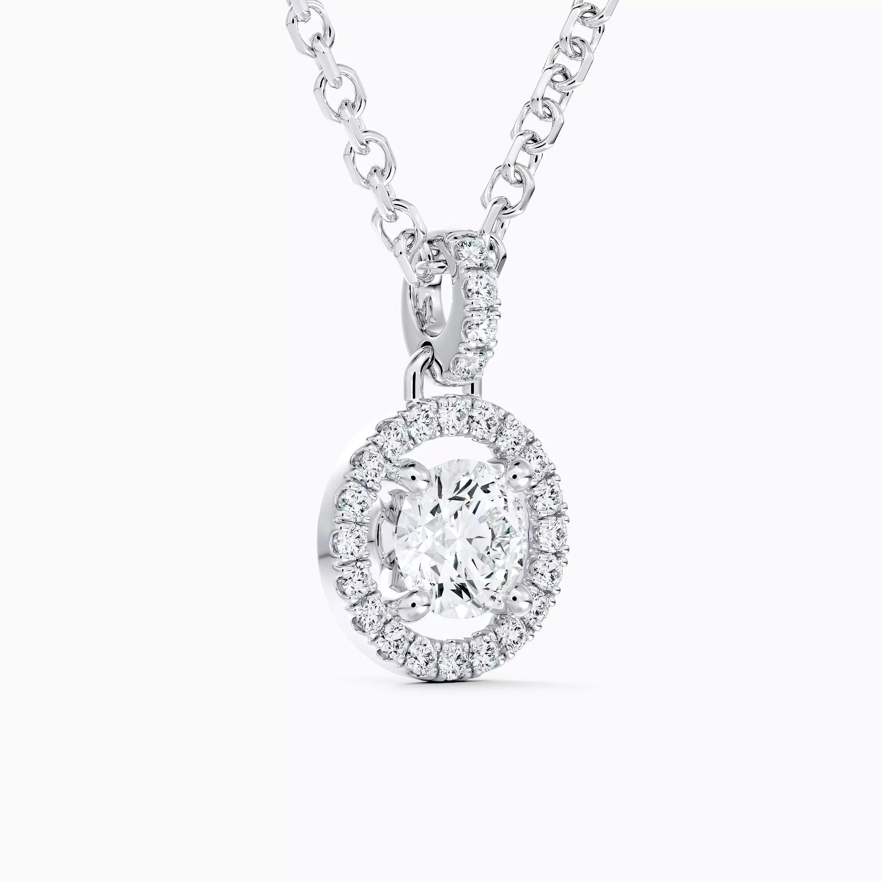 18K white gold Aura Round Brilliant Diamond Pendant (0.07ct )