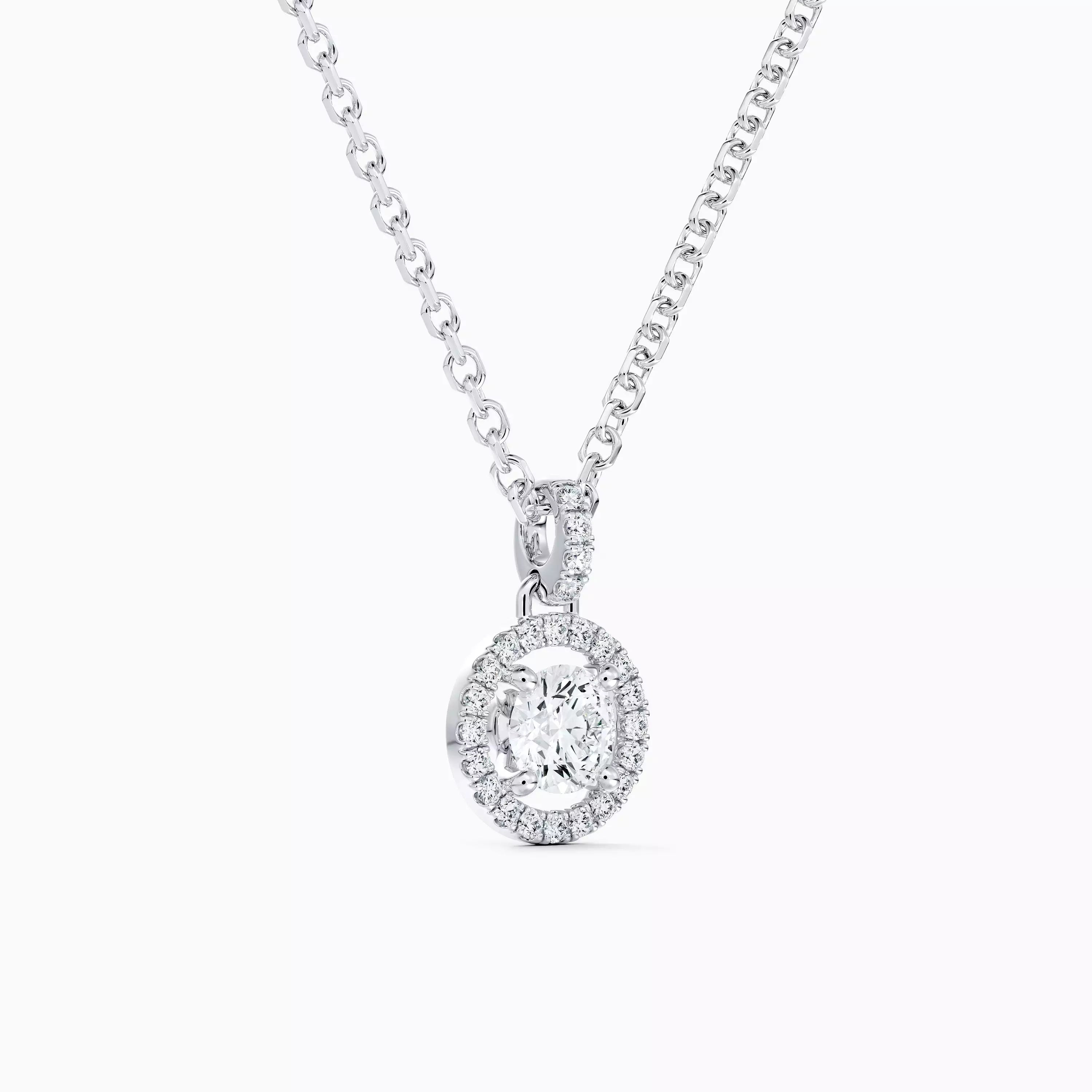 18K white gold Aura Round Brilliant Diamond Pendant (0.07ct )
