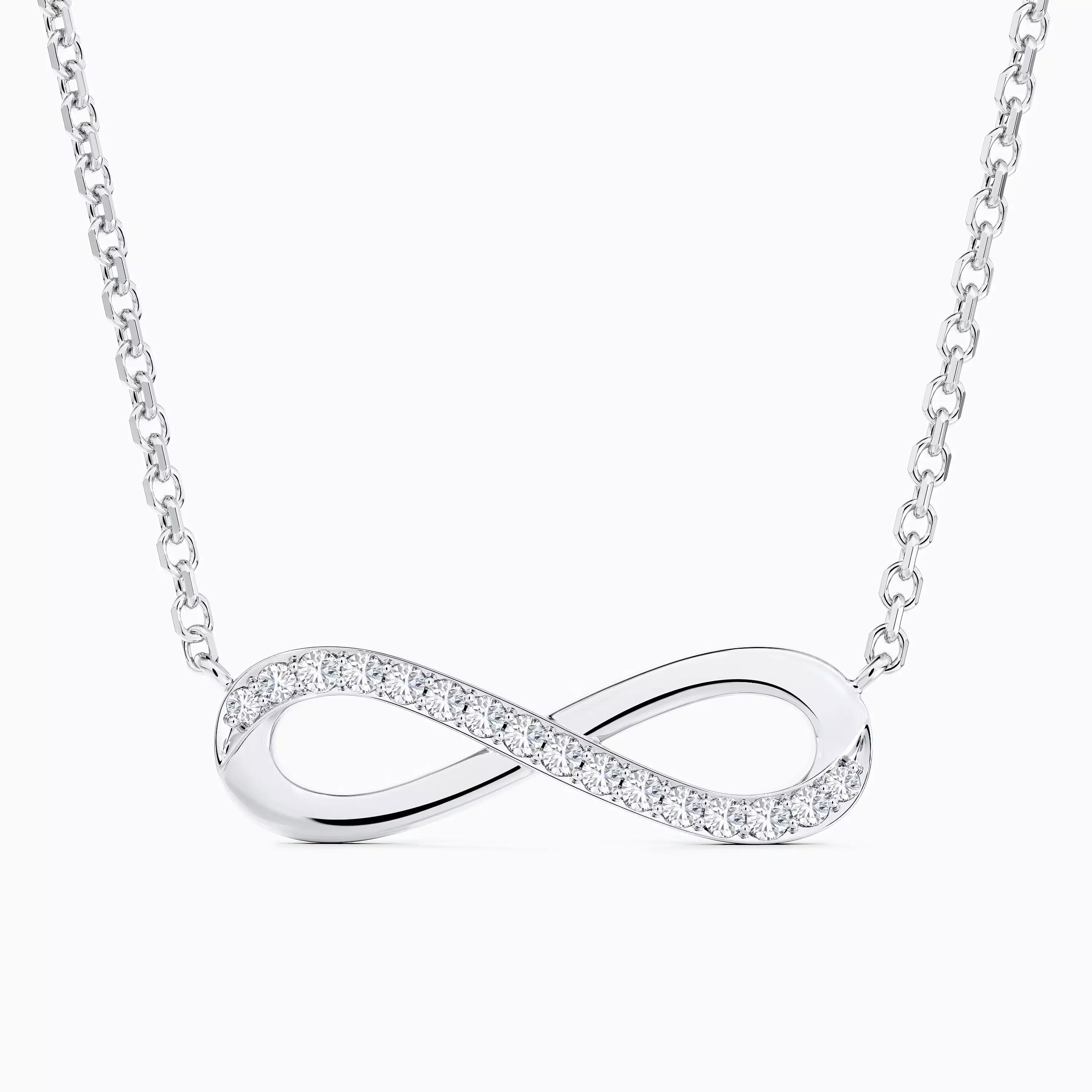 Infinity Necklace in White Gold