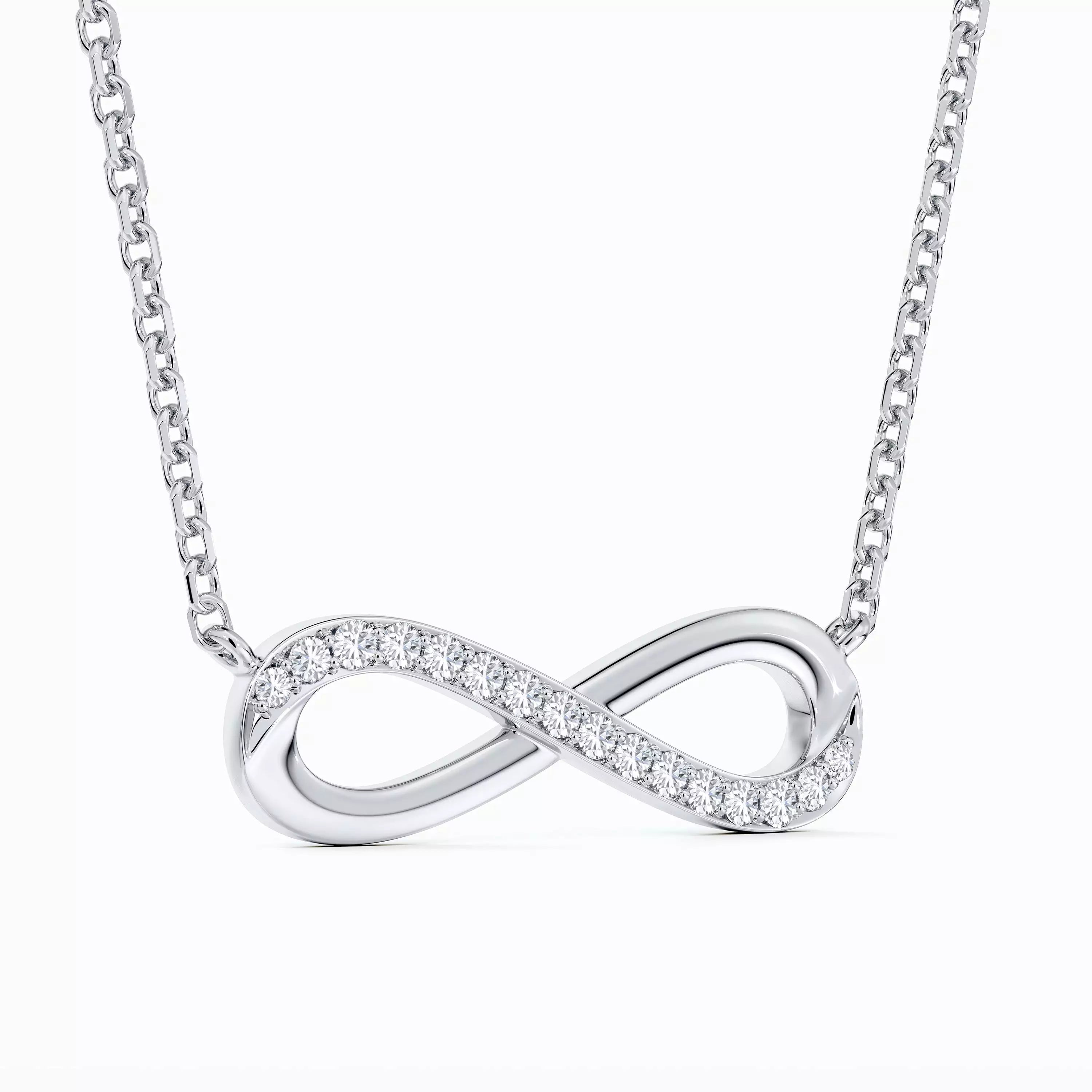 Infinity Necklace in White Gold