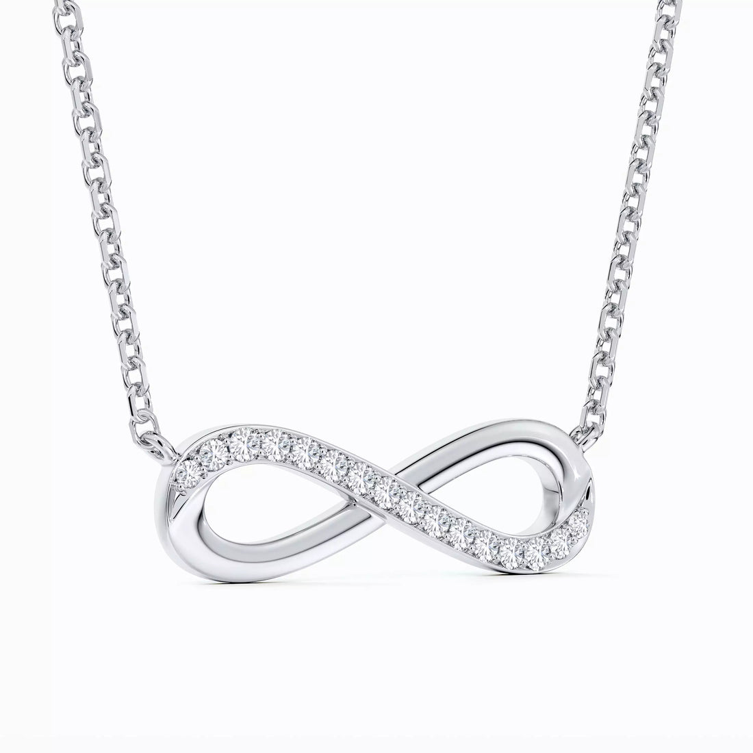Infinity Necklace in White Gold