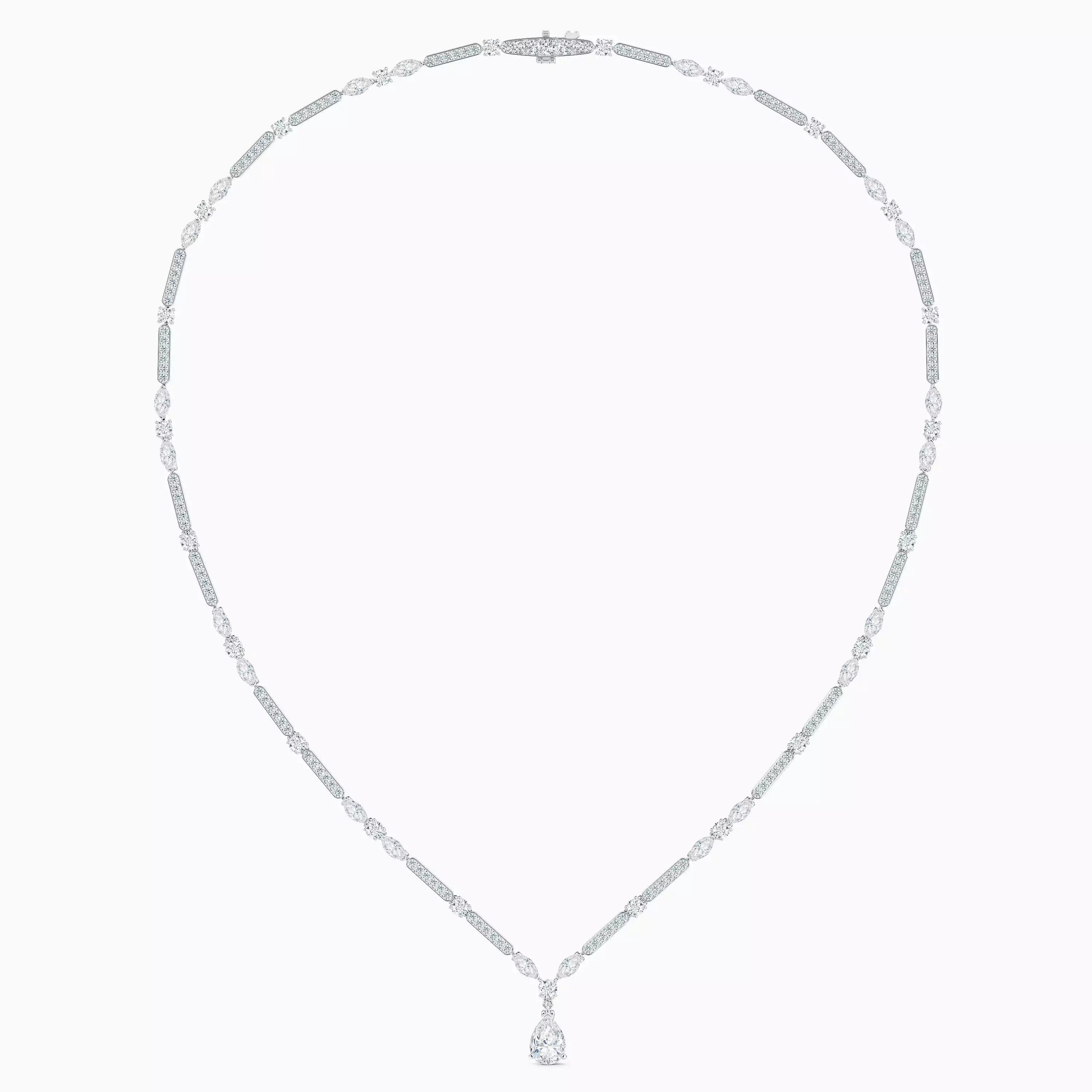 18k with gold Snow Dance Short Necklace in White Gold