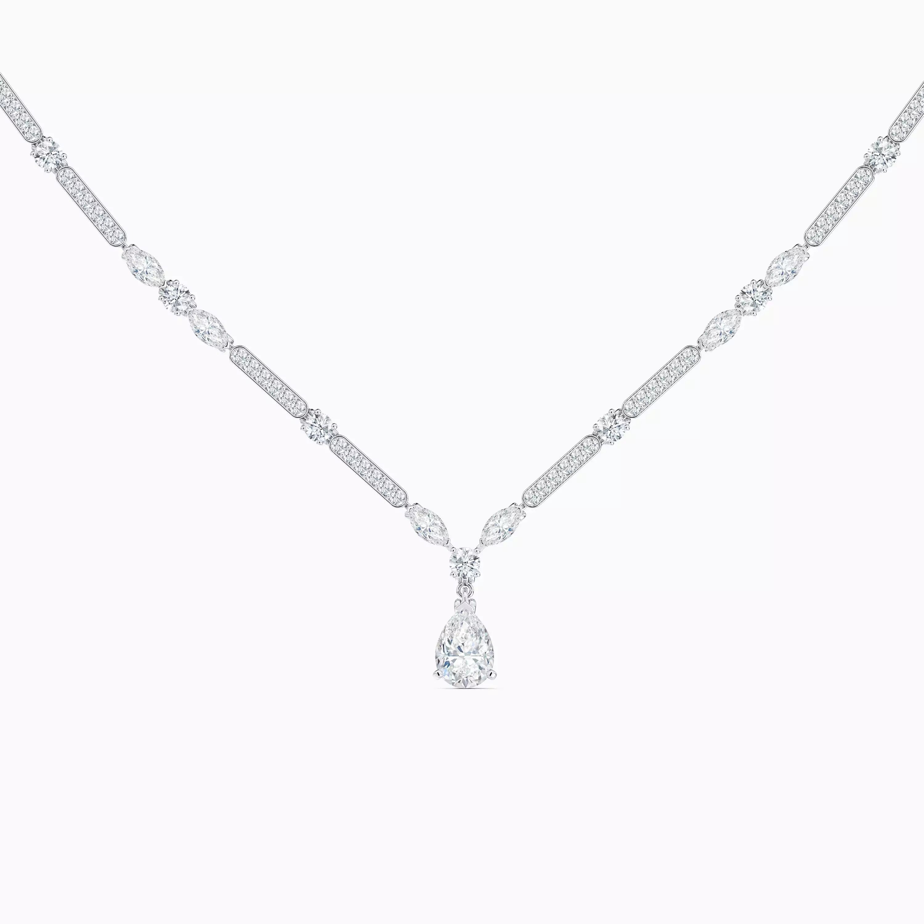 18k with gold Snow Dance Short Necklace in White Gold