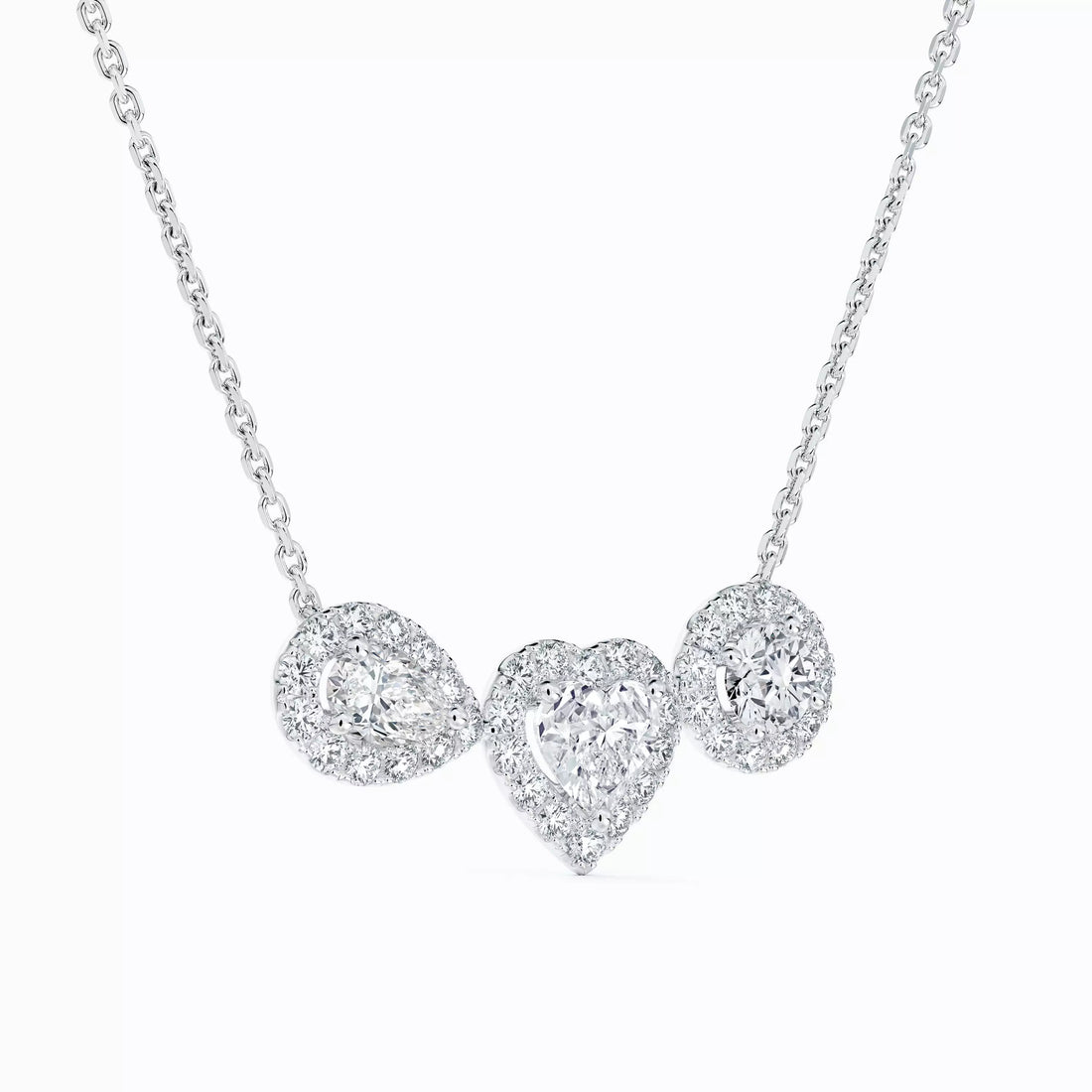 18K white gold Aura Trilogy Pendant color : G+ clarity : VS+