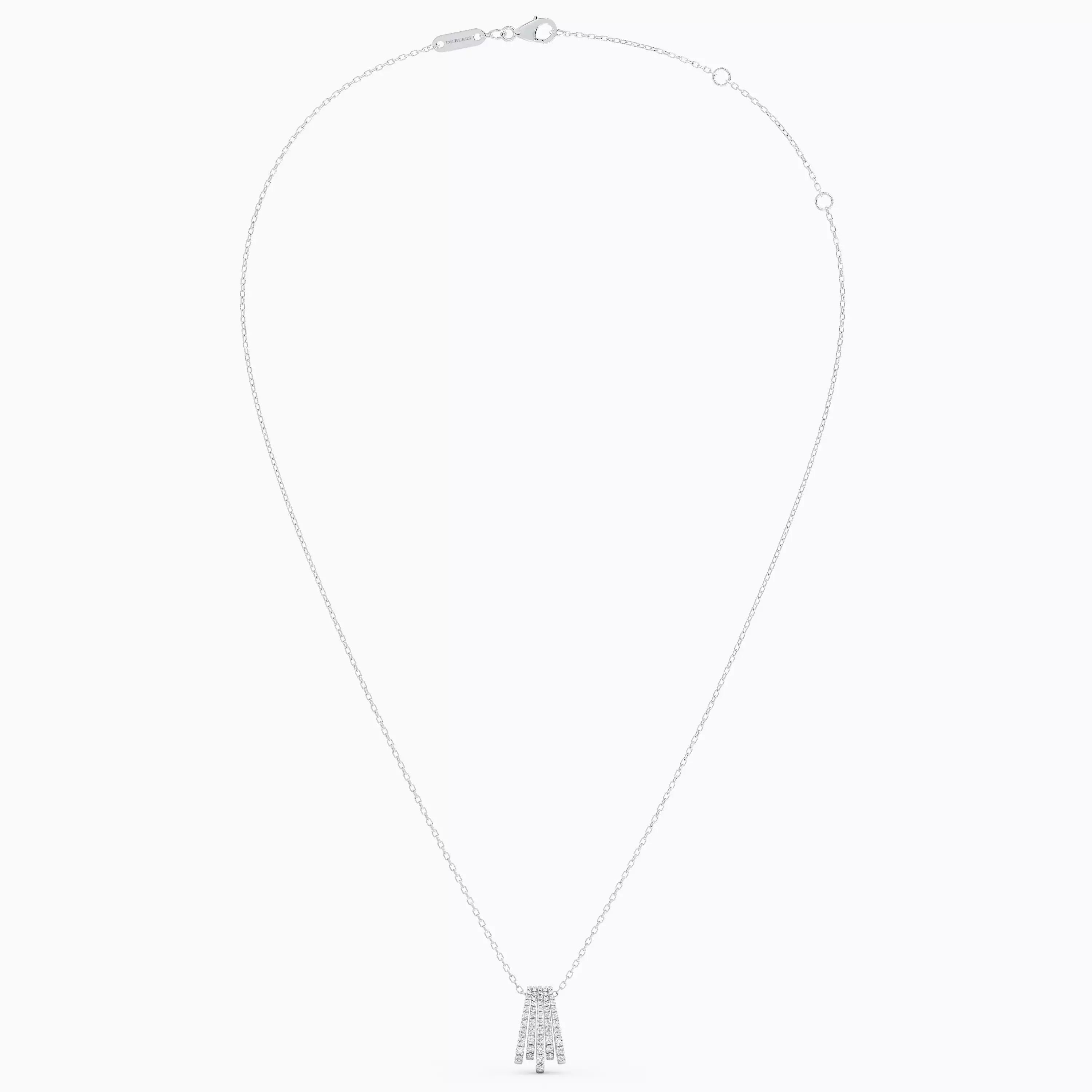 18ct White Gold Five Lines Pendant in White Gold with Diamonds (  0.73 -  G+ - VS+)