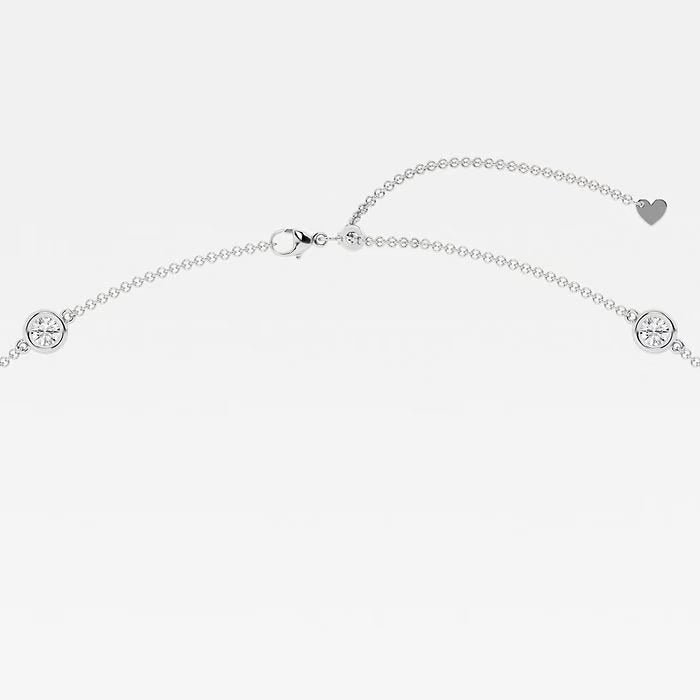 3 ctw Round Lab Grown Diamond Station Fashion Necklace