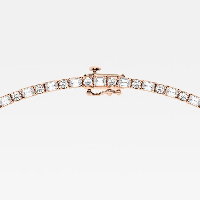 13 1/3 ctw Emerald Lab Grown Diamond Alternating Tennis Necklace