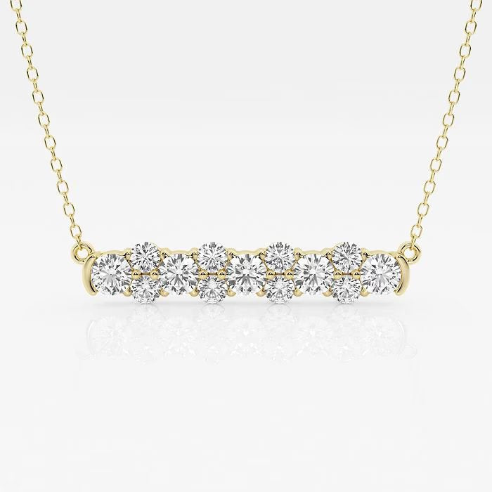 1 1/2 ctw Round Lab Grown Diamond Garland Fashion Pendant with Adjustable Chain