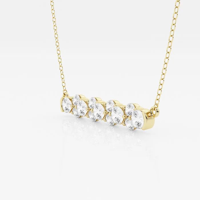 1 1/2 ctw Round Lab Grown Diamond Garland Fashion Pendant with Adjustable Chain