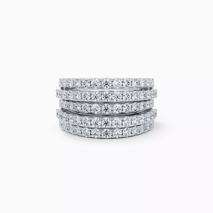 DB Classic Five Line Band in White Gold