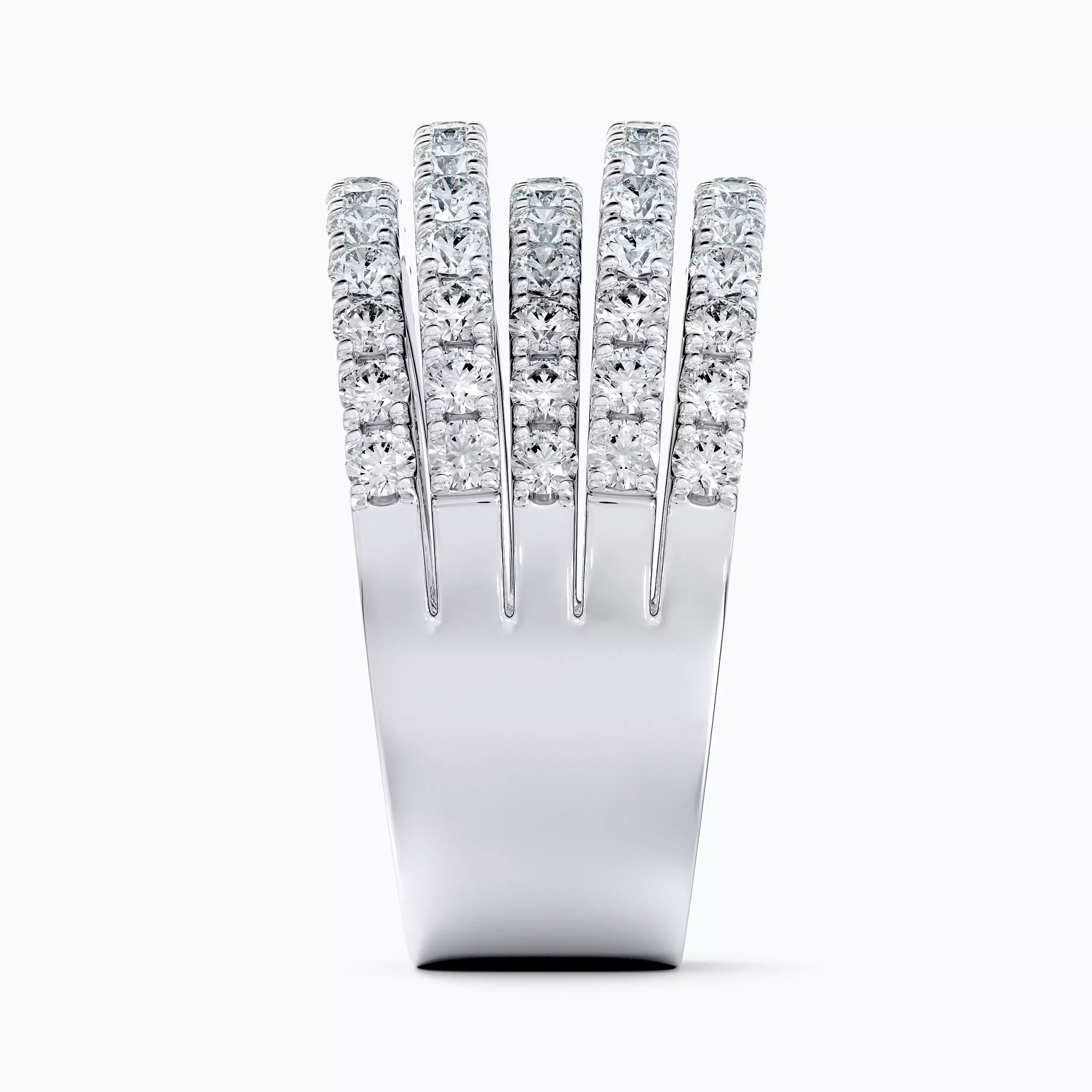 DB Classic Five Line Band in White Gold