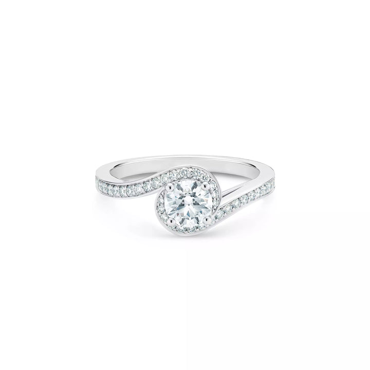 Caress Round Brilliant Diamond Ring in Platinum