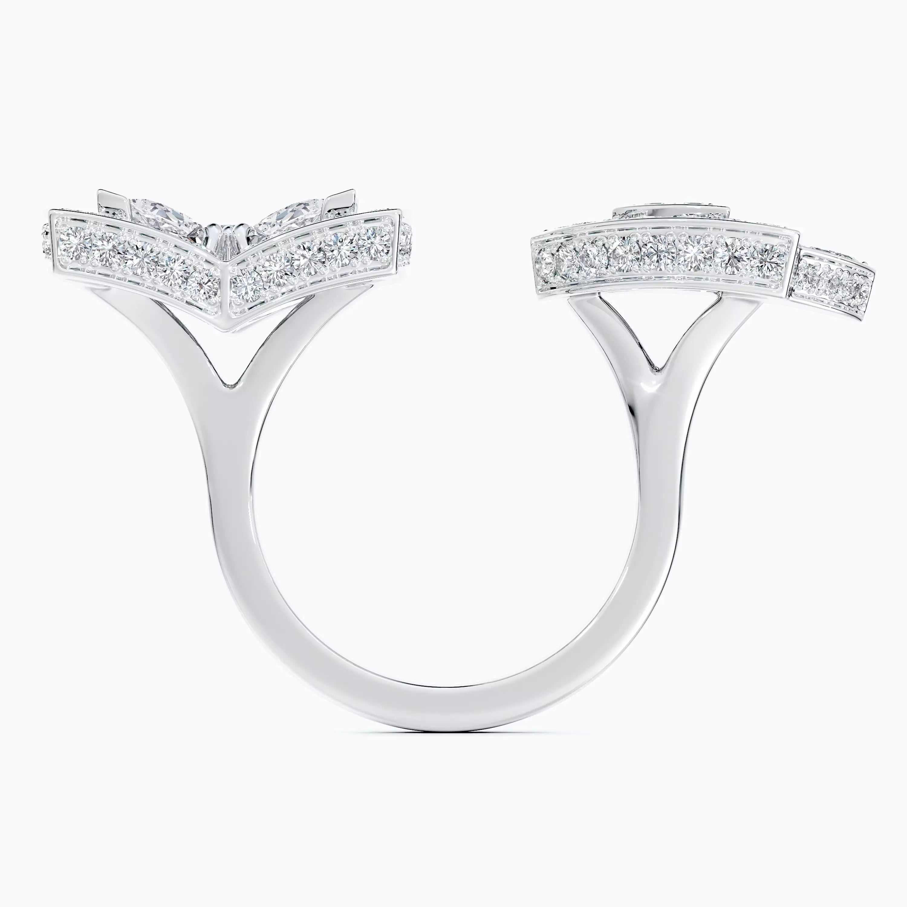 18K White Gold Enchanted Lotus Open Ring in White Gold (  G+ - vs+)