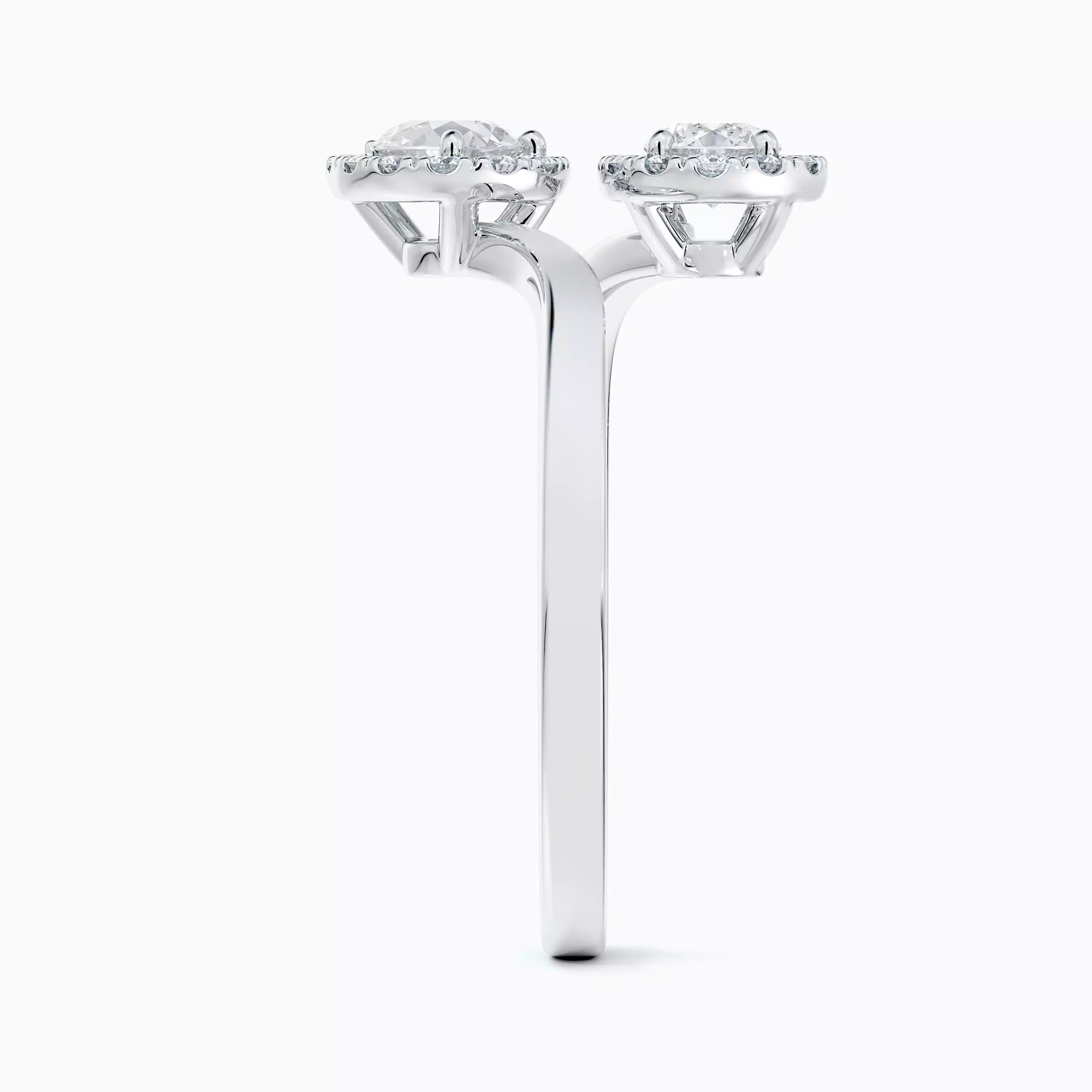 Aura Toi & Moi Pear-Shaped and Round Brilliant Diamond Ring ( G+ - VS+ )