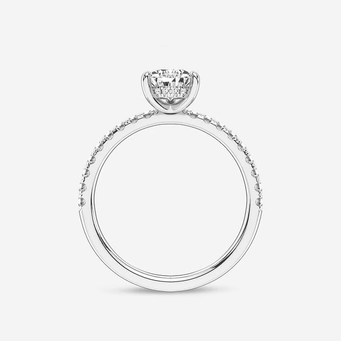 1 1/3 ctw Pear Lab Grown Diamond Hidden Halo Engagement Ring