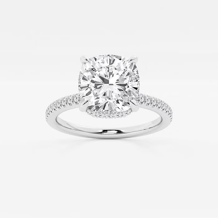 1 1/5 ctw Princess Lab Grown Diamond Split Shank Halo Engagement Ring