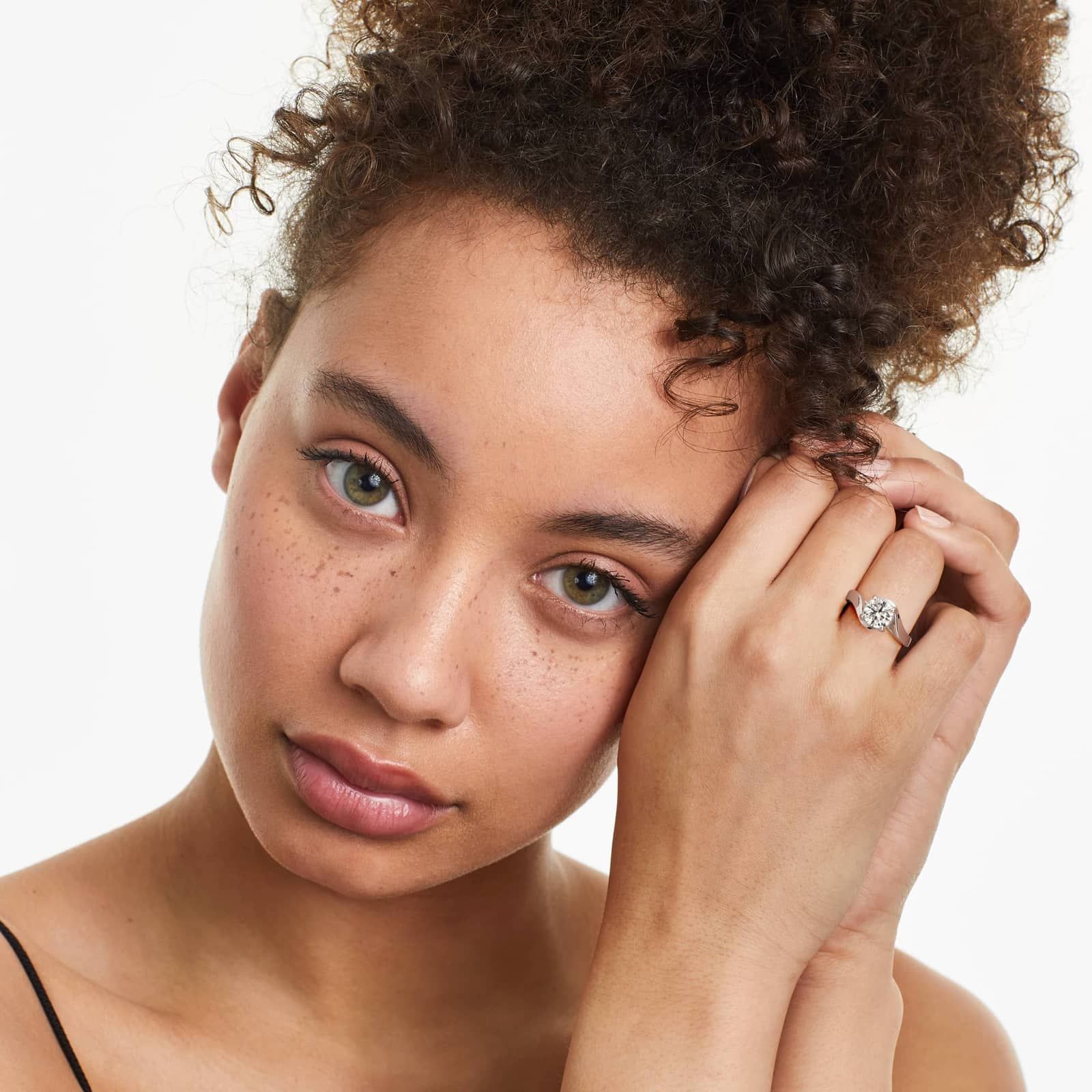 14K White Gold Bypass Engagement Ring