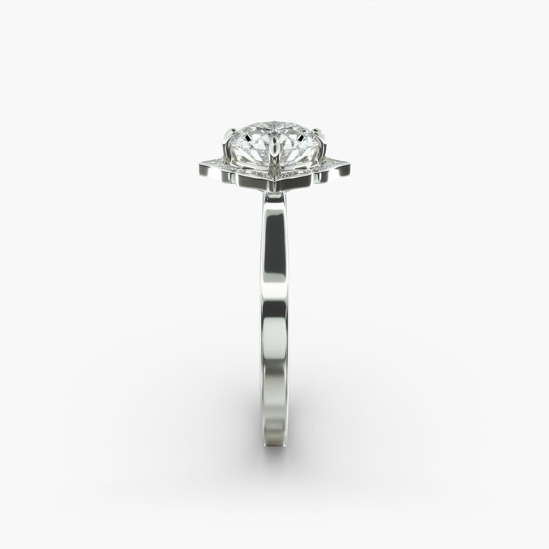 14K White Gold Magnolia Engagement Ring (0.12 CTW - G-H / VS2-SI1)