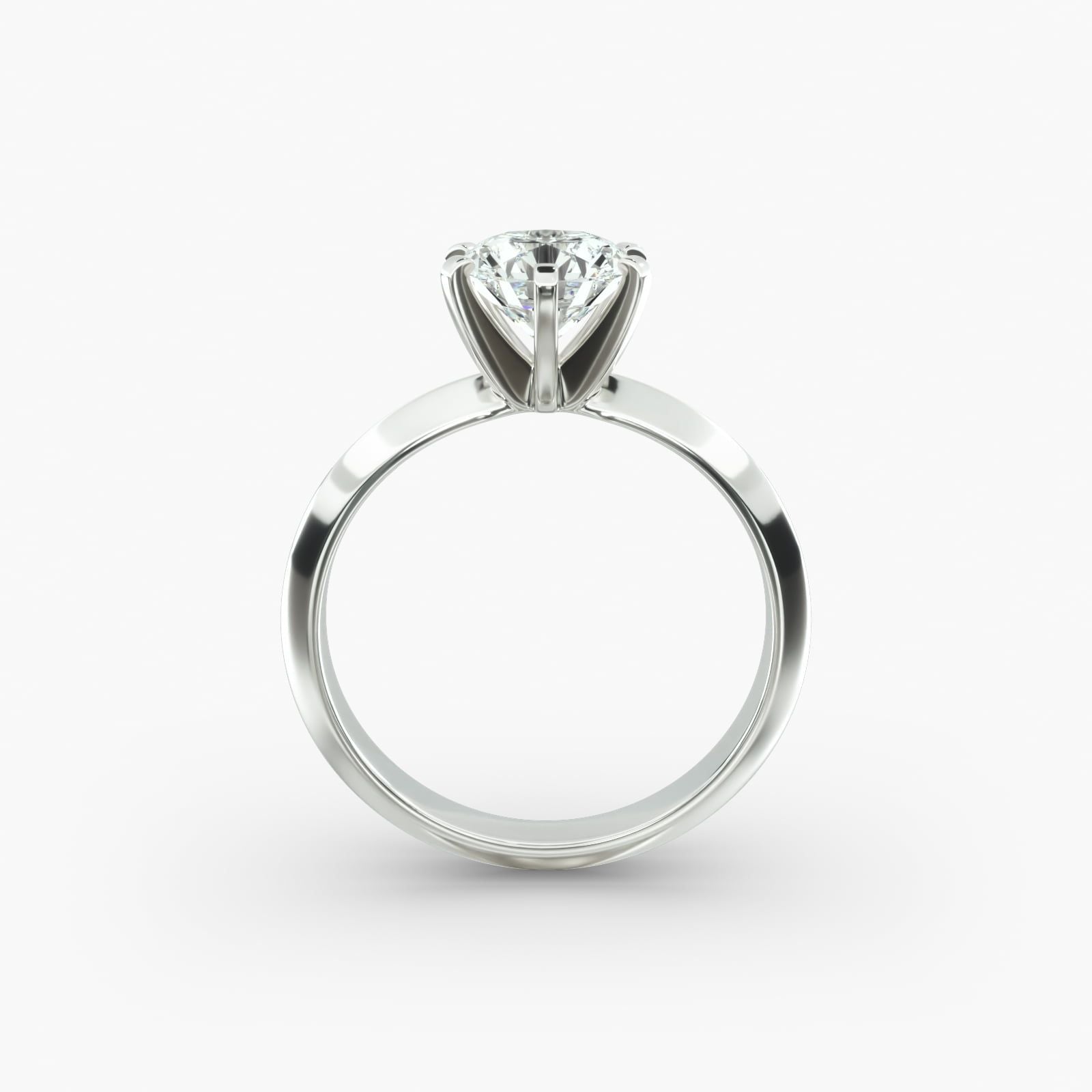 14K White Gold Presentation Solitaire (Six Prong) Engagement Ring