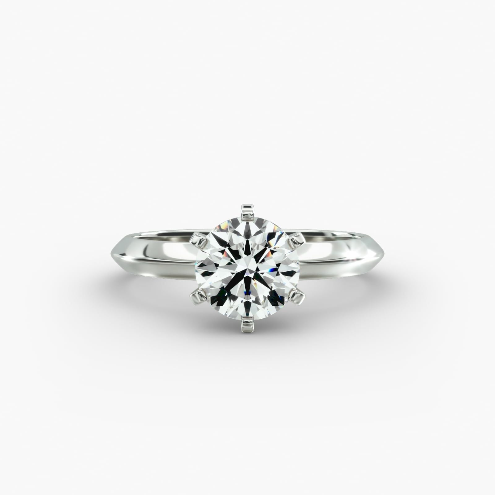 14K White Gold Presentation Solitaire (Six Prong) Engagement Ring