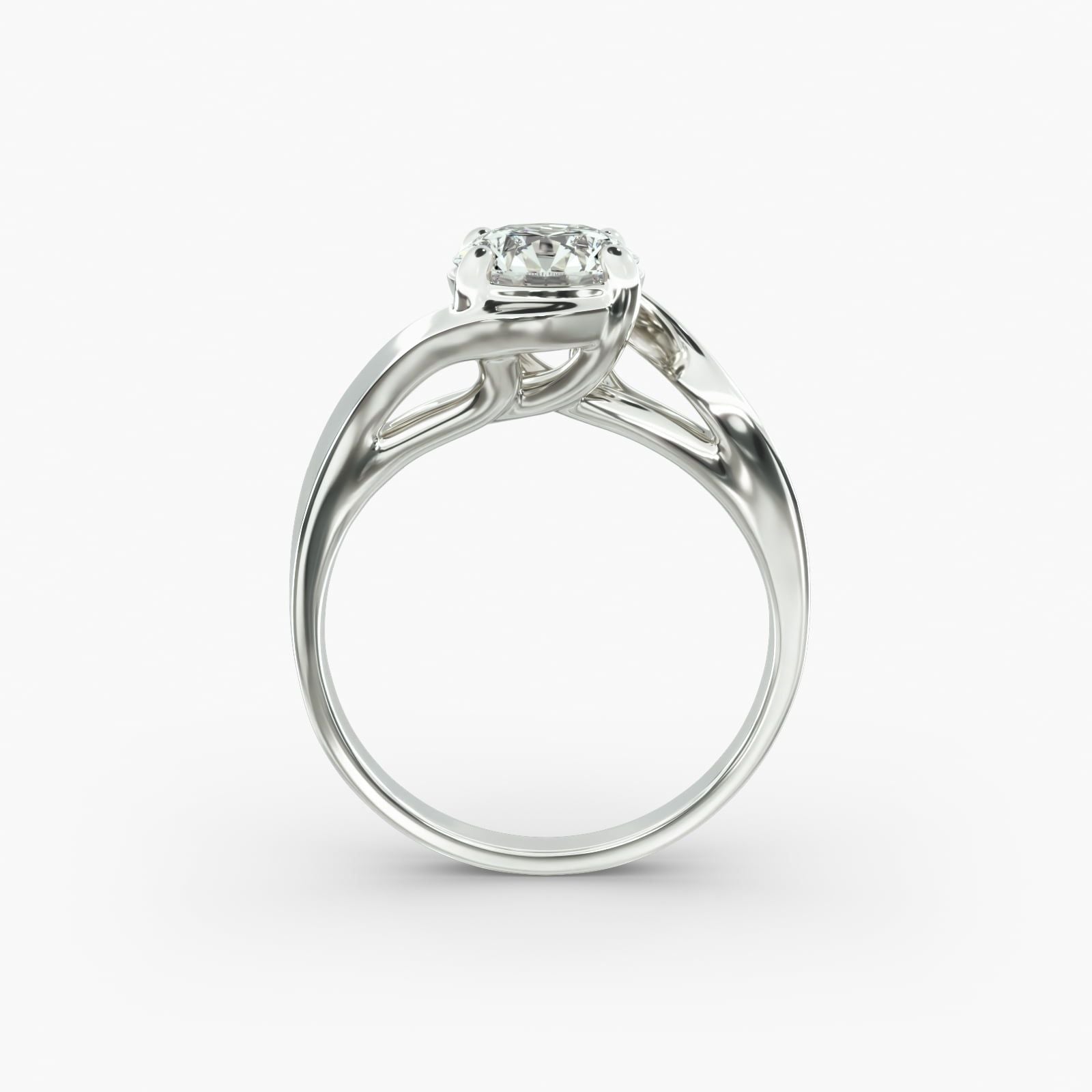 14K White Gold Bypass Engagement Ring