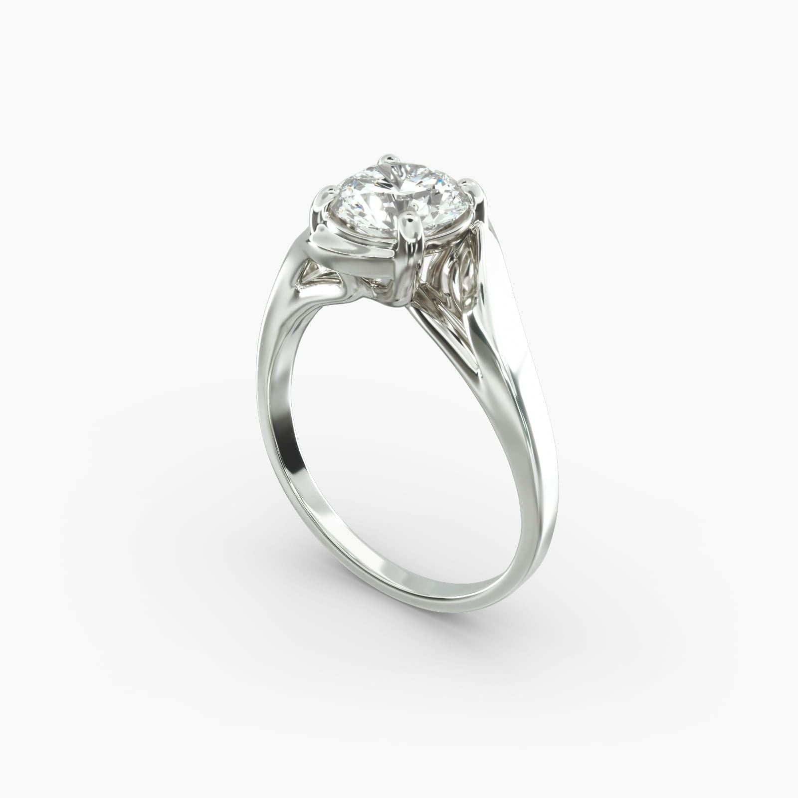 14K White Gold Bypass Engagement Ring