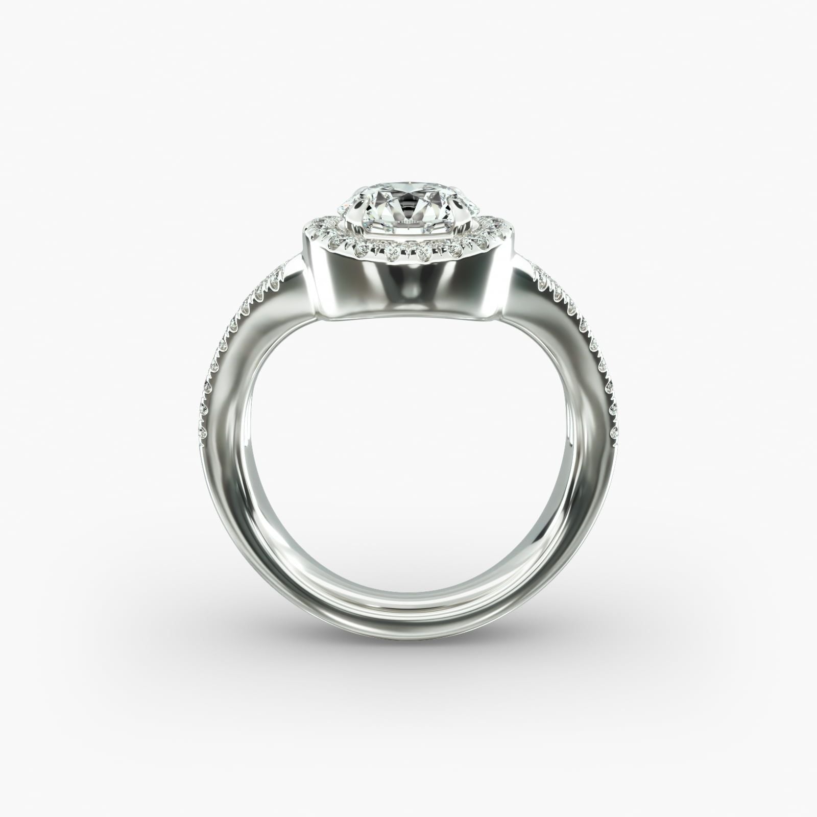 14K White Gold Cascade Diamond Engagement Ring (0.55CTW - G-H /VS2-SI1)