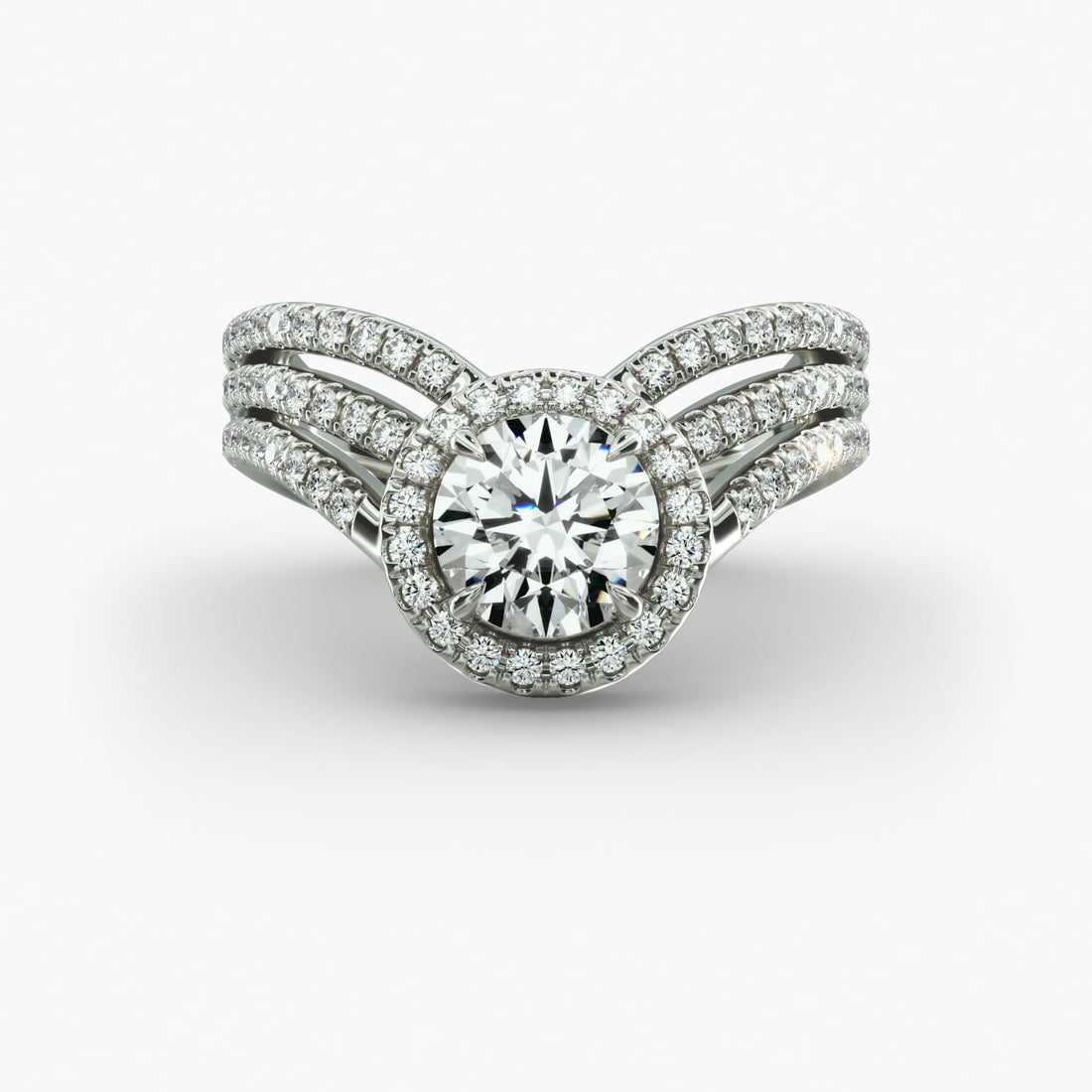 14K White Gold Cascade Diamond Engagement Ring (0.55CTW - G-H /VS2-SI1)