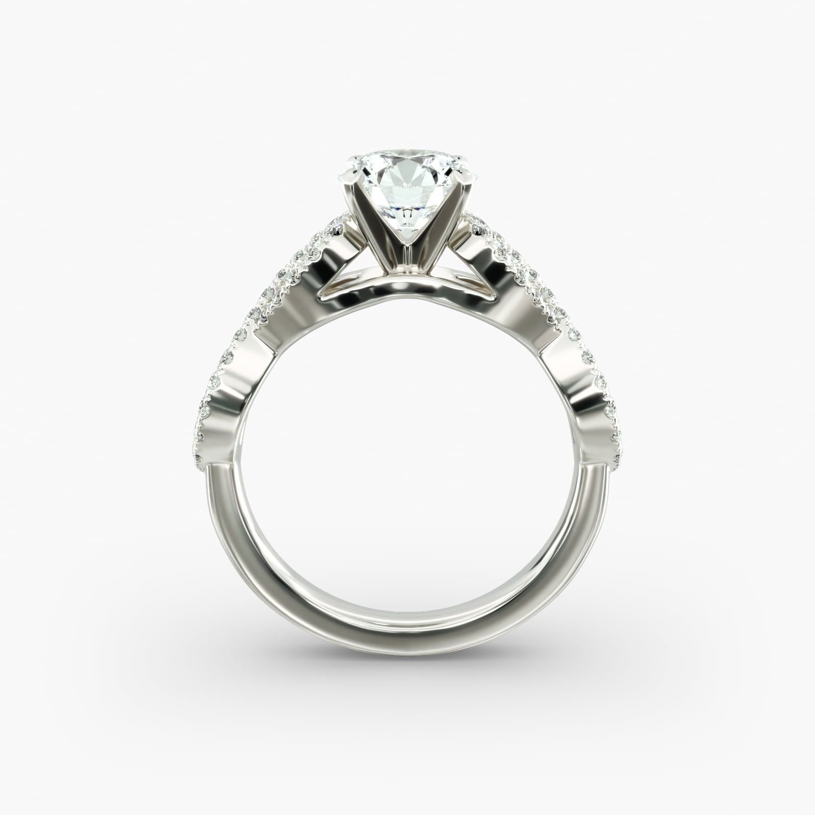 Infinity Twist Micropavé Diamond Engagement Ring in 14k White Gold (0.25 ct. tw.)
