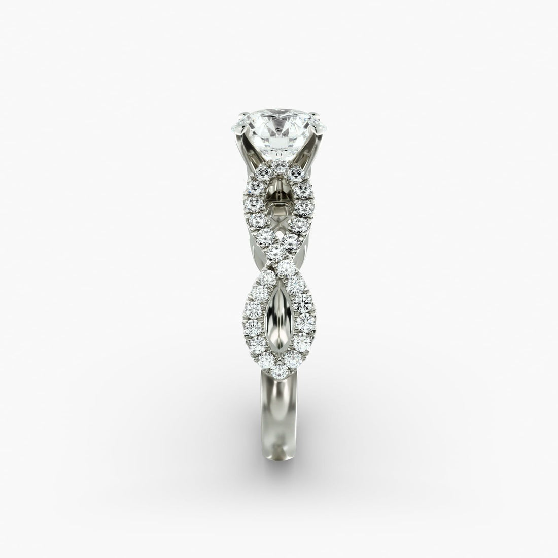 Infinity Twist Micropavé Diamond Engagement Ring in 14k White Gold (0.25 ct. tw.)