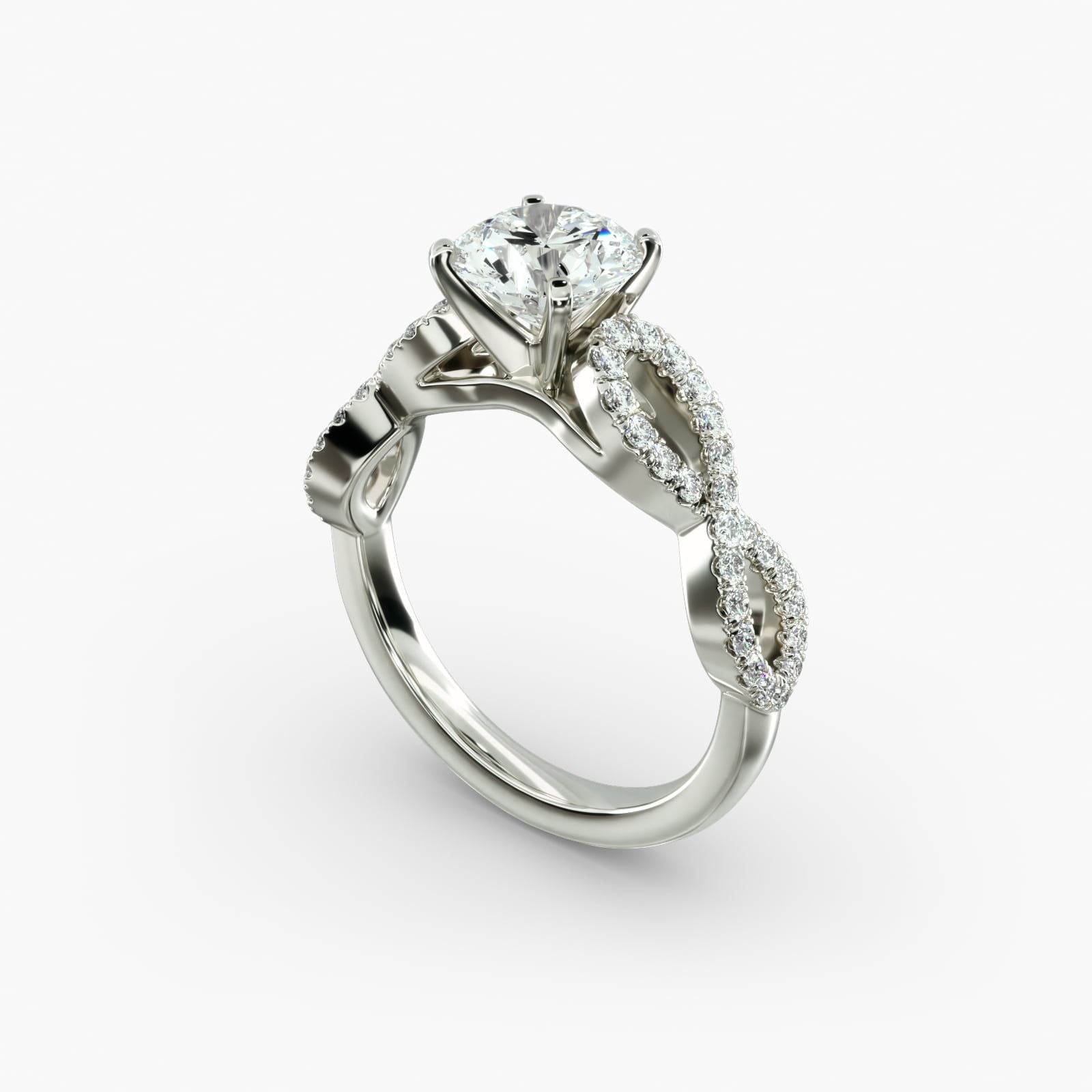 Infinity Twist Micropavé Diamond Engagement Ring in 14k White Gold (0.25 ct. tw.)