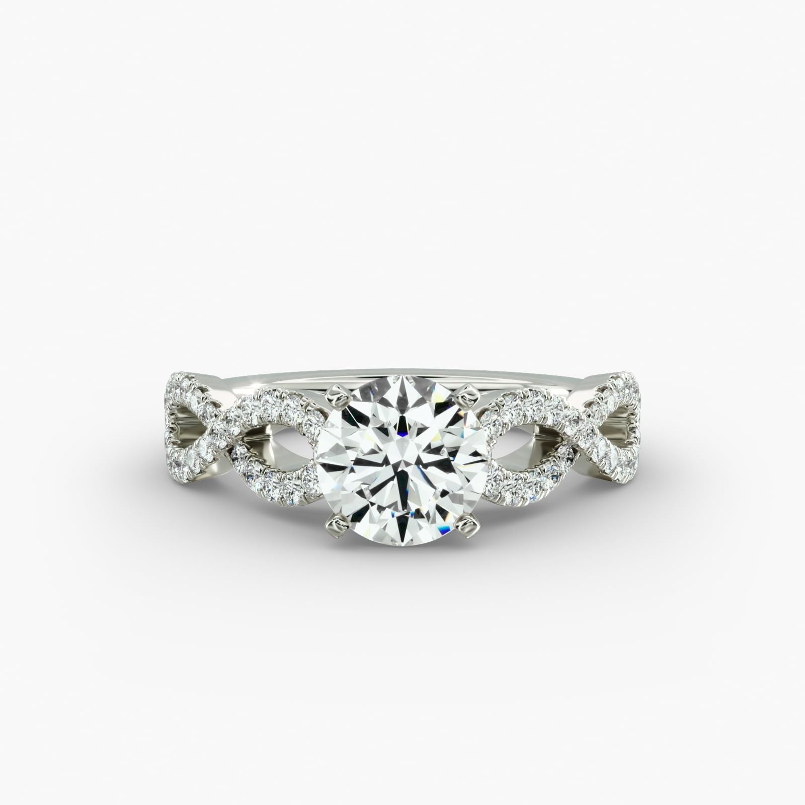 Infinity Twist Micropavé Diamond Engagement Ring in 14k White Gold (0.25 ct. tw.)