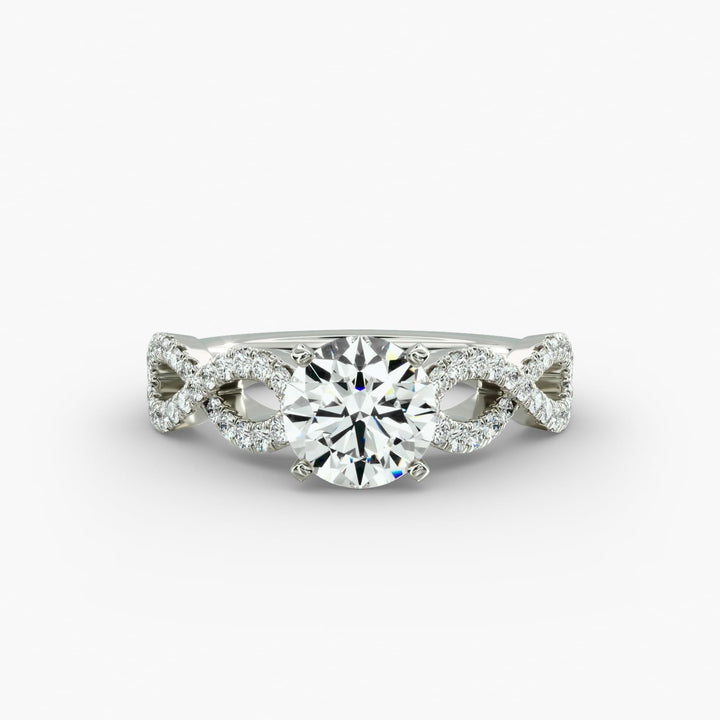 Infinity Twist Micropavé Diamond Engagement Ring in 14k White Gold (0.25 ct. tw.)