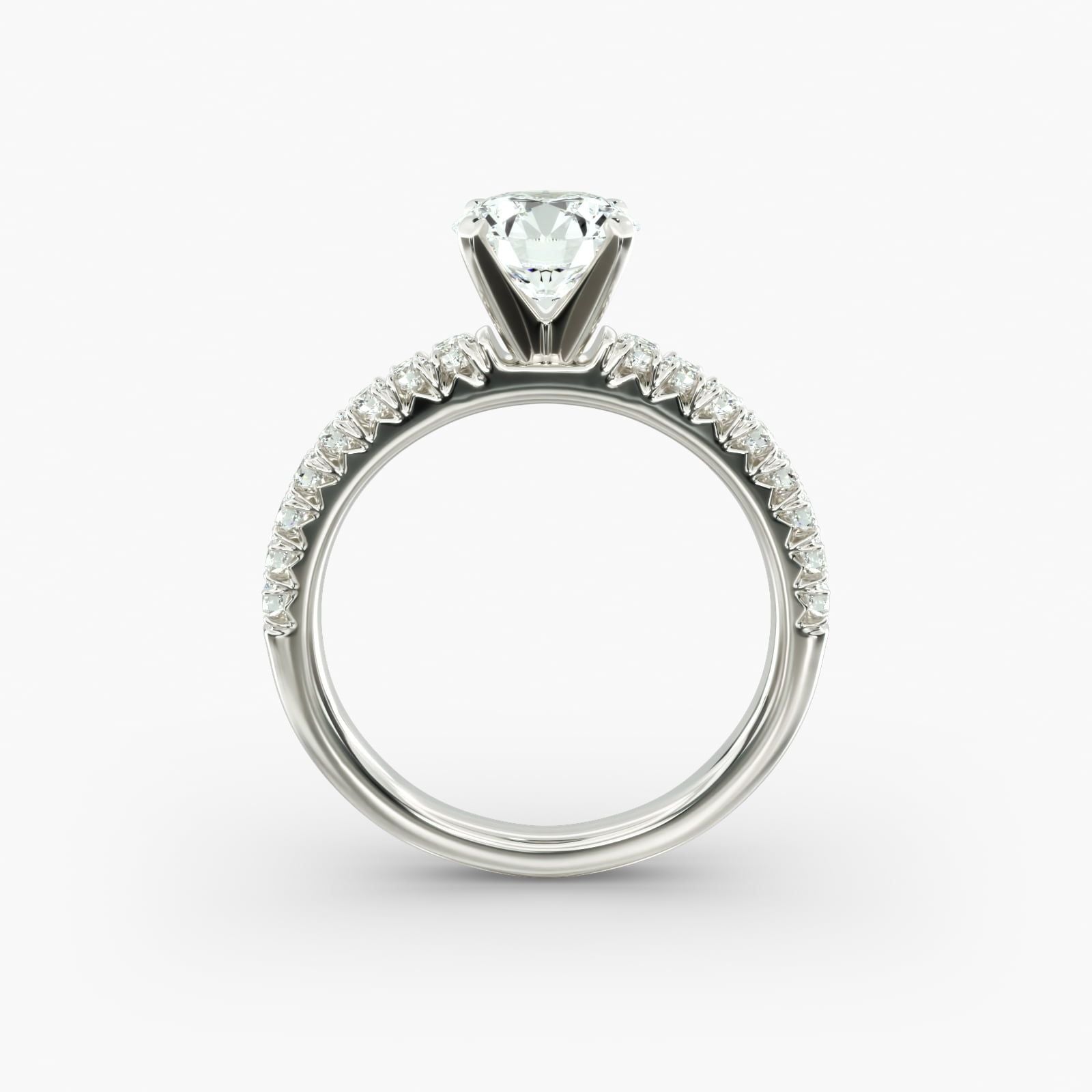 14k White Gold  French Pavé Diamond Engagement Ring(1/4 ct. tw.)