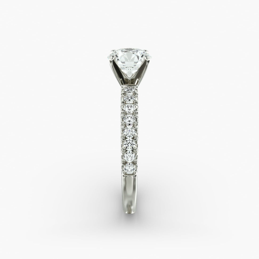 14k White Gold  French Pavé Diamond Engagement Ring(1/4 ct. tw.)