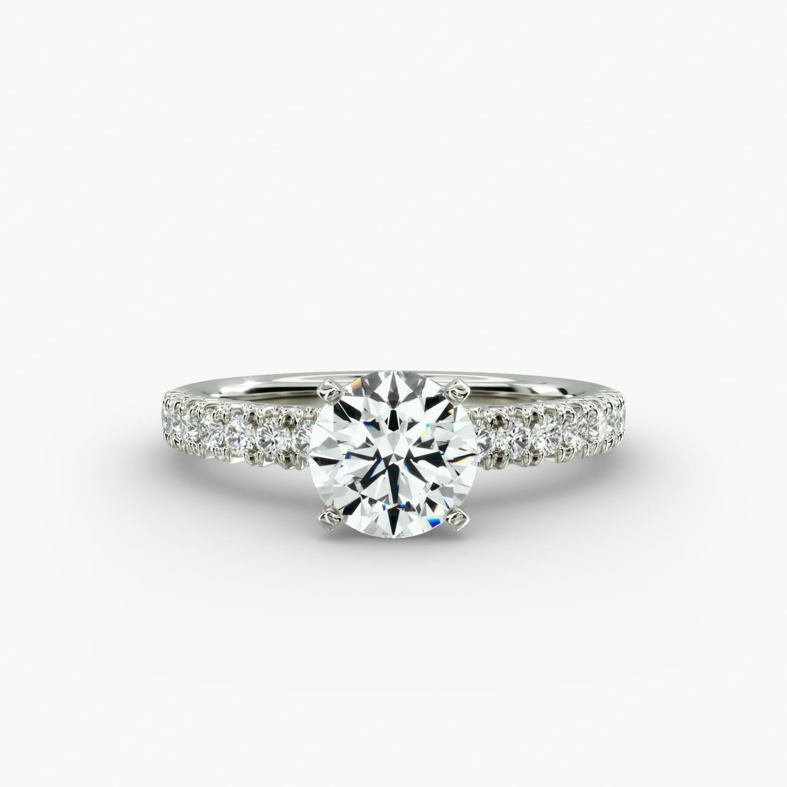 14k White Gold  French Pavé Diamond Engagement Ring(1/4 ct. tw.)