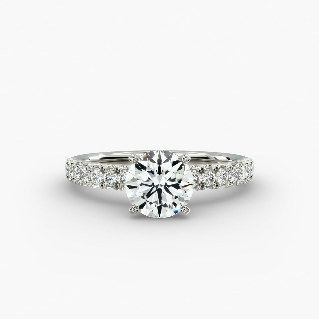 14k White Gold  French Pavé Diamond Engagement Ring(1/4 ct. tw.)